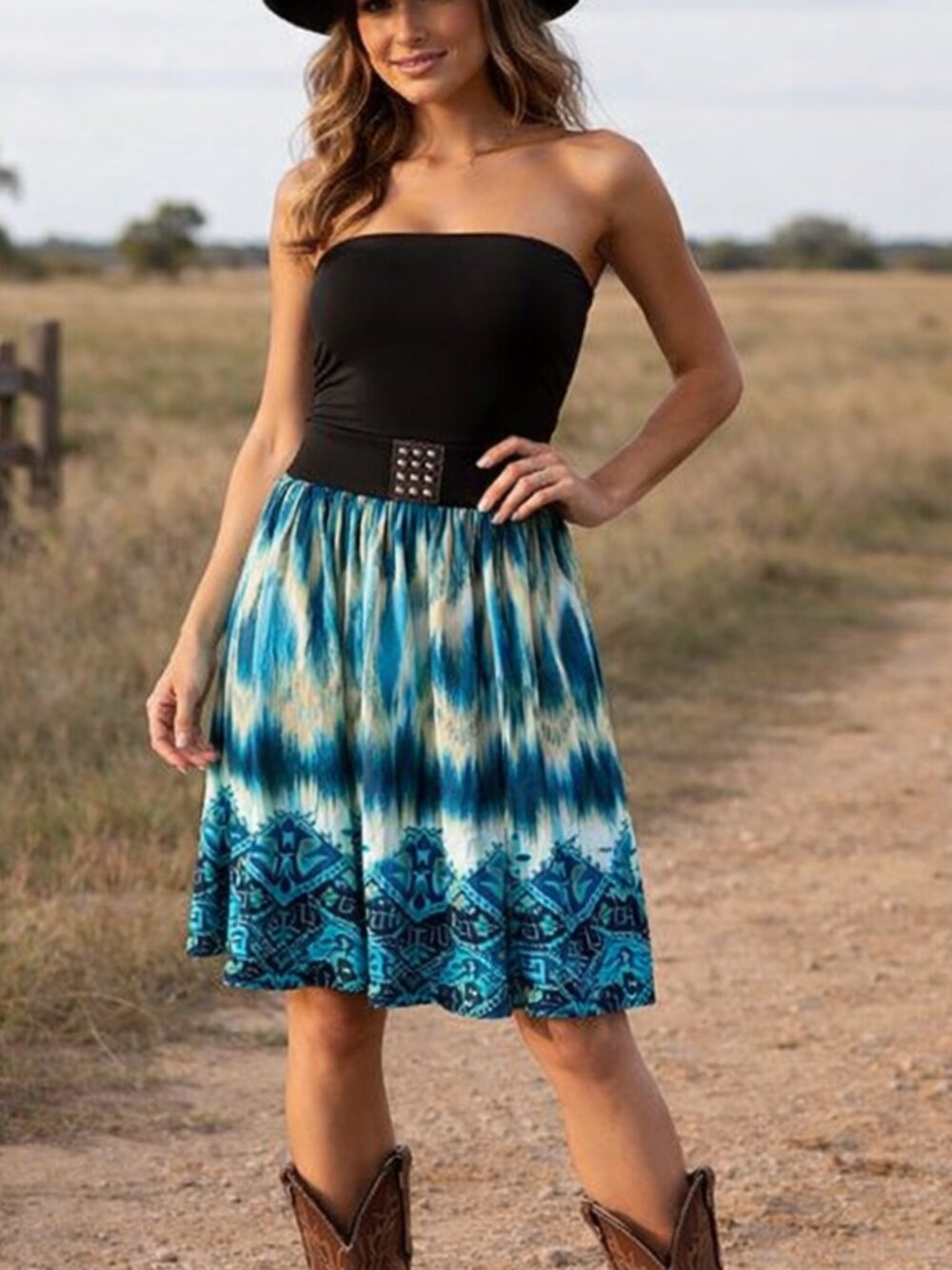 Jon & Anna South Boarder BOHO Cinched Belt Circle Short Skirt Women's Various